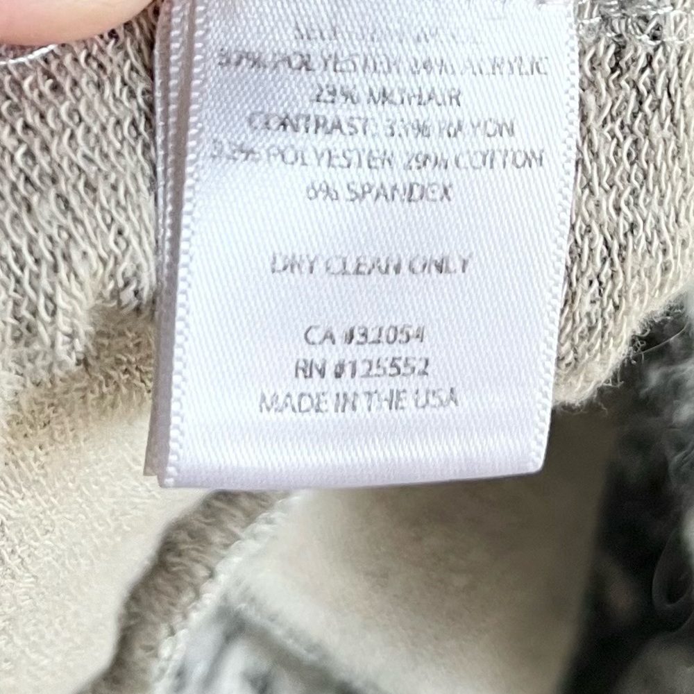 Anthropologie Dolan Nuage Open Mixed Knit Grey Beige Wool Mohair Cardigan Sz M - Picture 11 of 11